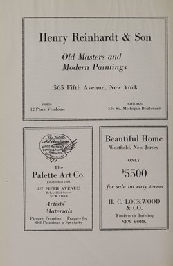 <em>"Advertisement."</em>, 1918. Printed material. Brooklyn Museum, NYARC Documenting the Gilded Age phase 2. (Photo: New York Art Resources Consortium, N1236_Un3_So2_1918_0108.jpg