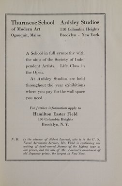 <em>"Advertisement."</em>, 1918. Printed material. Brooklyn Museum, NYARC Documenting the Gilded Age phase 2. (Photo: New York Art Resources Consortium, N1236_Un3_So2_1918_0115.jpg