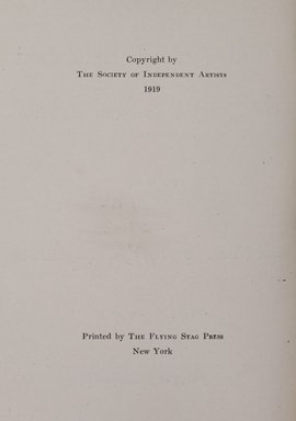<em>"Front matter."</em>, 1919. Printed material. Brooklyn Museum, NYARC Documenting the Gilded Age phase 2. (Photo: New York Art Resources Consortium, N1236_Un3_So2_1919_0006.jpg