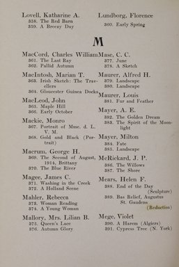 <em>"Index."</em>, 1919. Printed material. Brooklyn Museum, NYARC Documenting the Gilded Age phase 2. (Photo: New York Art Resources Consortium, N1236_Un3_So2_1919_0094.jpg