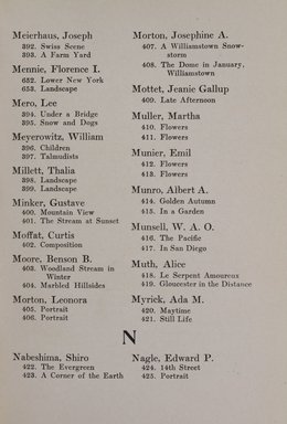 <em>"Index."</em>, 1919. Printed material. Brooklyn Museum, NYARC Documenting the Gilded Age phase 2. (Photo: New York Art Resources Consortium, N1236_Un3_So2_1919_0095.jpg