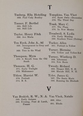 <em>"Index."</em>, 1919. Printed material. Brooklyn Museum, NYARC Documenting the Gilded Age phase 2. (Photo: New York Art Resources Consortium, N1236_Un3_So2_1919_0100.jpg