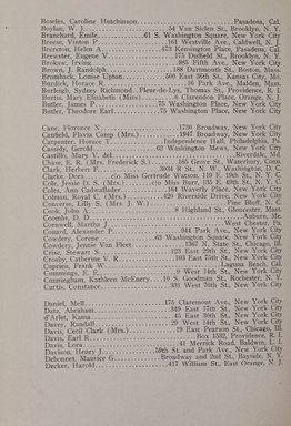 <em>"Member list."</em>, 1919. Printed material. Brooklyn Museum, NYARC Documenting the Gilded Age phase 2. (Photo: New York Art Resources Consortium, N1236_Un3_So2_1919_0104.jpg