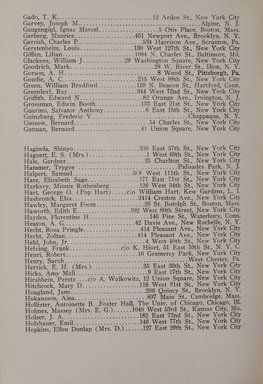 <em>"Member list."</em>, 1919. Printed material. Brooklyn Museum, NYARC Documenting the Gilded Age phase 2. (Photo: New York Art Resources Consortium, N1236_Un3_So2_1919_0106.jpg