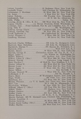 <em>"Member list."</em>, 1919. Printed material. Brooklyn Museum, NYARC Documenting the Gilded Age phase 2. (Photo: New York Art Resources Consortium, N1236_Un3_So2_1919_0108.jpg