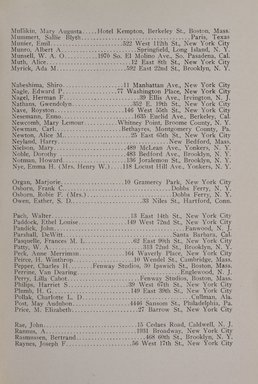 <em>"Member list."</em>, 1919. Printed material. Brooklyn Museum, NYARC Documenting the Gilded Age phase 2. (Photo: New York Art Resources Consortium, N1236_Un3_So2_1919_0109.jpg