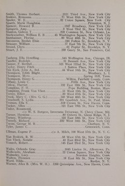 <em>"Member list."</em>, 1919. Printed material. Brooklyn Museum, NYARC Documenting the Gilded Age phase 2. (Photo: New York Art Resources Consortium, N1236_Un3_So2_1919_0111.jpg