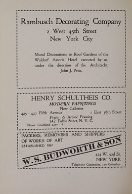 <em>"Advertisement."</em>, 1919. Printed material. Brooklyn Museum, NYARC Documenting the Gilded Age phase 2. (Photo: New York Art Resources Consortium, N1236_Un3_So2_1919_0116.jpg