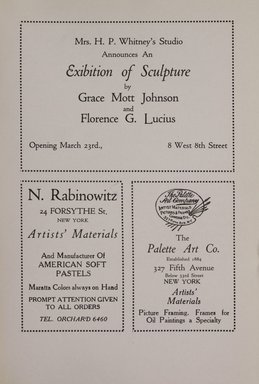 <em>"Advertisement."</em>, 1919. Printed material. Brooklyn Museum, NYARC Documenting the Gilded Age phase 2. (Photo: New York Art Resources Consortium, N1236_Un3_So2_1919_0119.jpg