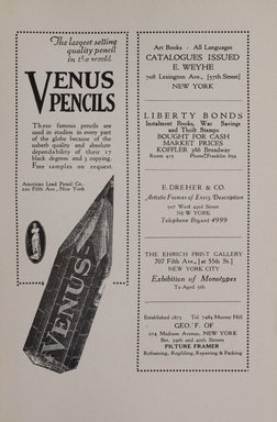 <em>"Advertisement."</em>, 1919. Printed material. Brooklyn Museum, NYARC Documenting the Gilded Age phase 2. (Photo: New York Art Resources Consortium, N1236_Un3_So2_1919_0123.jpg