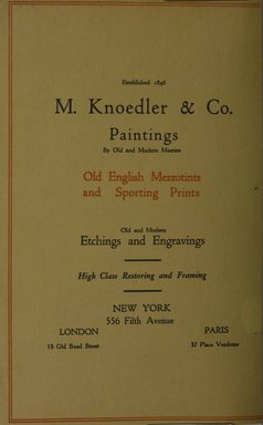 <em>"Back cover."</em>, 1919. Printed material. Brooklyn Museum, NYARC Documenting the Gilded Age phase 2. (Photo: New York Art Resources Consortium, N1236_Un3_So2_1919_0128.jpg