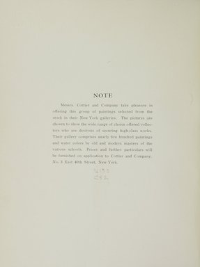 <em>"Front matter."</em>, 1910. Printed material. Brooklyn Museum, NYARC Documenting the Gilded Age phase 1. (Photo: New York Art Resources Consortium, N133_C82_0012.jpg