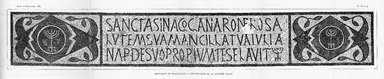<em>"La Mosaïque de Hammam-Lif. Inscription de la grande salle."</em>, 1884. Printed illustration. Brooklyn Museum. (N1_RA_1884_mosaics_004_ser3_v3_plIX_plX.jpg