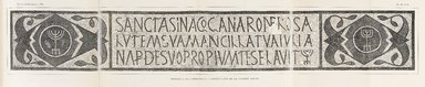 <em>"Mosaique de Hammam-Lif. Inscription de la Grande Salle."</em>. Printed material. Brooklyn Museum. (Photo: Brooklyn Museum, N1_RA_1884_mosaics_004_ser3_v3_plIX_plX_PS4.jpg