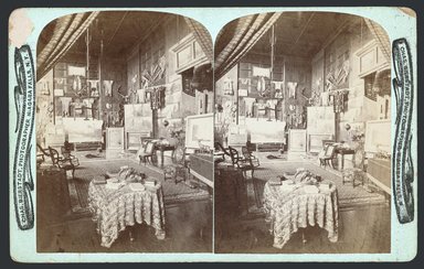 <em>"Bierstadt Collection. Studio. Chas. Bierstadt, photographer. Niagara Falls, N.Y."</em>. Stereocard, 7 x 3.5in (17.8 x 9 cm). Brooklyn Museum, Bierstadt. (Photo: Charles Bierstadt, N200_B473_A1_1996.169.4_SL1.jpg