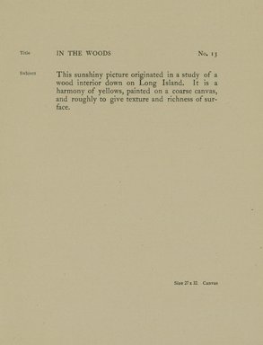 <em>"Checklist."</em>. Printed material. Brooklyn Museum, NYARC Documenting the Gilded Age phase 2. (Photo: New York Art Resources Consortium, N200_B81_G29_0017.jpg