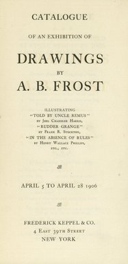 <em>"Title page."</em>, 1906. Printed material. Brooklyn Museum, NYARC Documenting the Gilded Age phase 2. (Photo: New York Art Resources Consortium, N200_F92_K44_0003.jpg