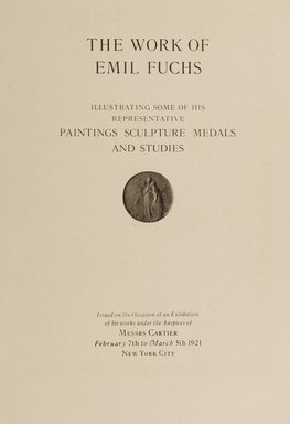 <em>"Title page."</em>, 1921. Printed material. Brooklyn Museum, NYARC Documenting the Gilded Age phase 2. (Photo: New York Art Resources Consortium, N200_F95_C24_0007.jpg