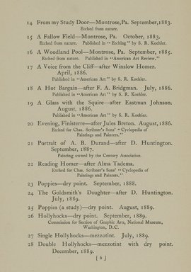 <em>"Checklist."</em>, 1910. Printed material. Brooklyn Museum, NYARC Documenting the Gilded Age phase 2. (Photo: New York Art Resources Consortium, N200_Sm4_C33_0008.jpg