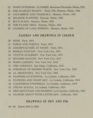<em>"Checklist."</em>, 1922. Printed material. Brooklyn Museum, NYARC Documenting the Gilded Age phase 2. (Photo: New York Art Resources Consortium, N200_Sp8_St4_0012.jpg