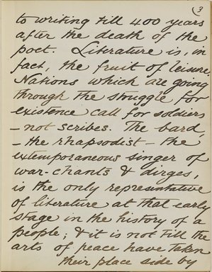 <em>"Original manuscript of a lecture given by Amelia Edwards at the Brooklyn Academy of Music on March 10, 1890."</em>. Manuscript. Brooklyn Museum. (Photo: Brooklyn Museum, N362.1_E9_Edwards_p003_PS4.jpg