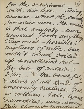 <em>"Original manuscript of a lecture given by Amelia Edwards at the Brooklyn Academy of Music on March 10, 1890."</em>. Manuscript. Brooklyn Museum. (Photo: Brooklyn Museum, N362.1_E9_Edwards_p067_PS4.jpg