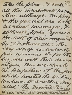 <em>"Original manuscript of a lecture given by Amelia Edwards at the Brooklyn Academy of Music on March 10, 1890."</em>. Manuscript. Brooklyn Museum. (Photo: Brooklyn Museum, N362.1_E9_Edwards_p083_PS4.jpg