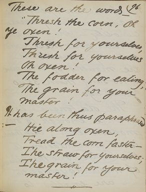 <em>"Original manuscript of a lecture given by Amelia Edwards at the Brooklyn Academy of Music on March 10, 1890."</em>. Manuscript. Brooklyn Museum. (Photo: Brooklyn Museum, N362.1_E9_Edwards_p096_PS4.jpg