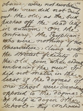 <em>"Original manuscript of a lecture given by Amelia Edwards at the Brooklyn Academy of Music on March 10, 1890."</em>. Manuscript. Brooklyn Museum. (Photo: Brooklyn Museum, N362.1_E9_Edwards_p106_PS4.jpg