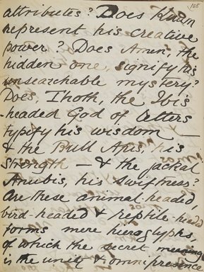 <em>"Original manuscript of a lecture given by Amelia Edwards at the Brooklyn Academy of Music on March 10, 1890."</em>. Manuscript. Brooklyn Museum. (Photo: Brooklyn Museum, N362.1_E9_Edwards_p108_PS4.jpg