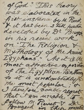 <em>"Original manuscript of a lecture given by Amelia Edwards at the Brooklyn Academy of Music on March 10, 1890."</em>. Manuscript. Brooklyn Museum. (Photo: Brooklyn Museum, N362.1_E9_Edwards_p109_PS4.jpg