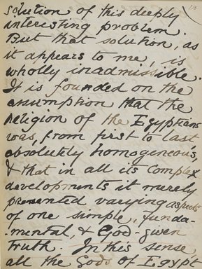 <em>"Original manuscript of a lecture given by Amelia Edwards at the Brooklyn Academy of Music on March 10, 1890."</em>. Manuscript. Brooklyn Museum. (Photo: Brooklyn Museum, N362.1_E9_Edwards_p110_PS4.jpg