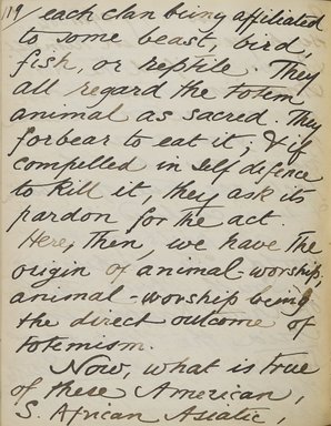 <em>"Original manuscript of a lecture given by Amelia Edwards at the Brooklyn Academy of Music on March 10, 1890."</em>. Manuscript. Brooklyn Museum. (Photo: Brooklyn Museum, N362.1_E9_Edwards_p119_PS4.jpg