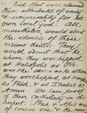 <em>"Original manuscript of a lecture given by Amelia Edwards at the Brooklyn Academy of Music on March 10, 1890."</em>. Manuscript. Brooklyn Museum. (Photo: Brooklyn Museum, N362.1_E9_Edwards_p124_PS4.jpg