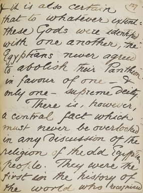 <em>"Original manuscript of a lecture given by Amelia Edwards at the Brooklyn Academy of Music on March 10, 1890."</em>. Manuscript. Brooklyn Museum. (Photo: Brooklyn Museum, N362.1_E9_Edwards_p127_PS4.jpg