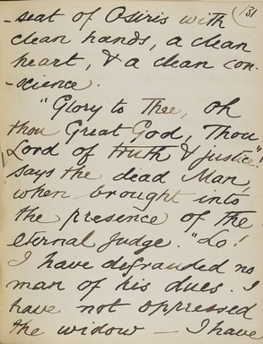 <em>"Original manuscript of a lecture given by Amelia Edwards at the Brooklyn Academy of Music on March 10, 1890."</em>. Manuscript. Brooklyn Museum. (Photo: Brooklyn Museum, N362.1_E9_Edwards_p131_PS4.jpg