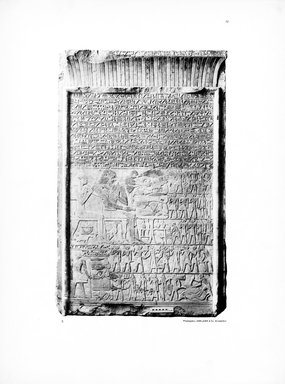 <em>"Plate. IV. 5. Stele eines Erbprinzen Upuat-a."</em>, 1909. Printed material. Brooklyn Museum, Hathi Trust 2013. (Photo: Brooklyn Museum, N364_L59_B63_Leiden_v2_077_p04.jpg