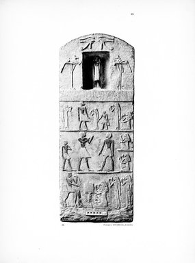 <em>"Plate. XII. 29. Stele des Sneb-nerau Vorsteher der Nekropolisarbeiter."</em>, 1909. Printed material. Brooklyn Museum, Hathi Trust 2013. (Photo: Brooklyn Museum, N364_L59_B63_Leiden_v2_085_p12.jpg