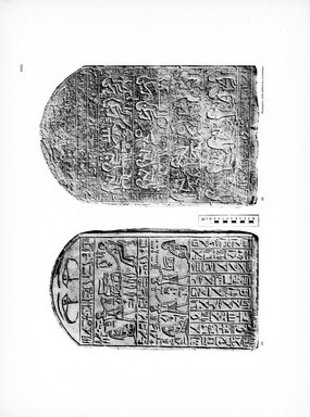 <em>"Plate. XXIII. 24. Stele des Amen-em-hat-senb. 32. Stele des Ptah-uah."</em>, 1909. Printed material. Brooklyn Museum, Hathi Trust 2013. (Photo: Brooklyn Museum, N364_L59_B63_Leiden_v2_096_p23.jpg