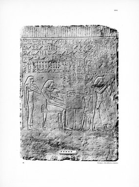 <em>"Plate. XXVI. 36. Stele eines Vorstehers des grossen Hauses Chent-che-ur."</em>, 1909. Printed material. Brooklyn Museum, Hathi Trust 2013. (Photo: Brooklyn Museum, N364_L59_B63_Leiden_v2_099_p26.jpg