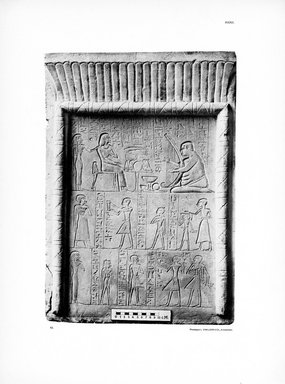 <em>"Plate. XXXIII. 43. Stele eines Fürsten und Oberpriesters Aka."</em>, 1909. Printed material. Brooklyn Museum, Hathi Trust 2013. (Photo: Brooklyn Museum, N364_L59_B63_Leiden_v2_106_p33.jpg