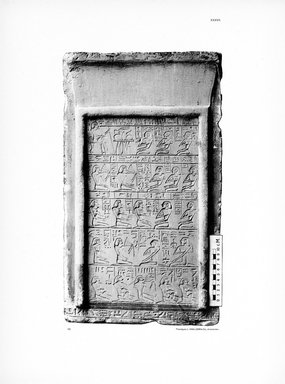 <em>"Plate. XXXVII. 48. Stele eines Hausvorstehers Sesostris."</em>, 1909. Printed material. Brooklyn Museum, Hathi Trust 2013. (Photo: Brooklyn Museum, N364_L59_B63_Leiden_v2_110_p37.jpg