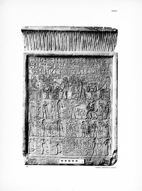 <em>"Plate. XXXVIII. 50. Stele eines Befehlshabers der Truppen Ptah-rden."</em>, 1909. Printed material. Brooklyn Museum, Hathi Trust 2013. (Photo: Brooklyn Museum, N364_L59_B63_Leiden_v2_111_p38.jpg