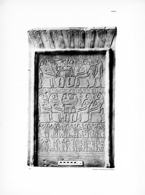 <em>"Plate. XXXIX. 51. Stele eines Priesters Amen-em-hat."</em>, 1909. Printed material. Brooklyn Museum, Hathi Trust 2013. (Photo: Brooklyn Museum, N364_L59_B63_Leiden_v2_112_p39.jpg