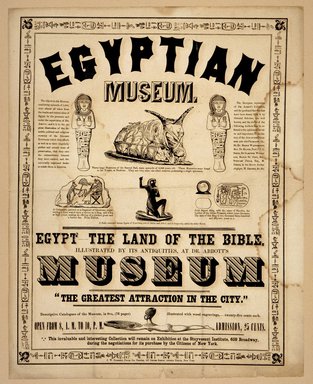 <em>"Egyptian Museum poster"</em>. Printed material. Brooklyn Museum. (N364_N43_Ab2_1853p_Abbott_Egyptian_Museum_poster_SL3.jpg