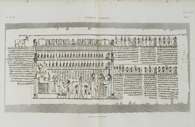 <em>"Thebes - Hypogees.  Manuscrit sur Papyrus."</em>. Printed material. Brooklyn Museum. (N370.41_F84_Description_Avol2_pl60_PS2.jpg