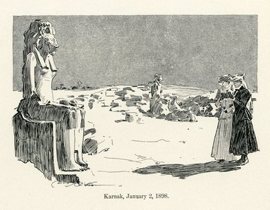 <em>"Karnak, January 2, 1898"</em>. Printed material. Brooklyn Museum. (N370.42_G35_Gibson_Sketches_Karnak_p037.jpg