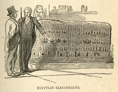 <em>"Egyptian sarcophagus."</em>. Printed material. Brooklyn Museum. (N371.8_W55_What_We_Saw_Egyptian_Sarcophagus_p047.jpg