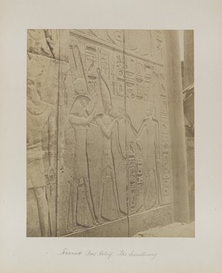 <em>"Karnak: Bas Relief, The Sanctuary"</em>. Printed material. Brooklyn Museum. (Photo: Brooklyn Museum, N376_B14_Beato_vol2_pl16_PS4.jpg