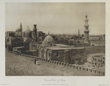 <em>"General view of Cairo."</em>. Printed material. Brooklyn Museum. (Photo: Brooklyn Museum, N376_J95_Heliogravures_pl01_PS1.jpg
